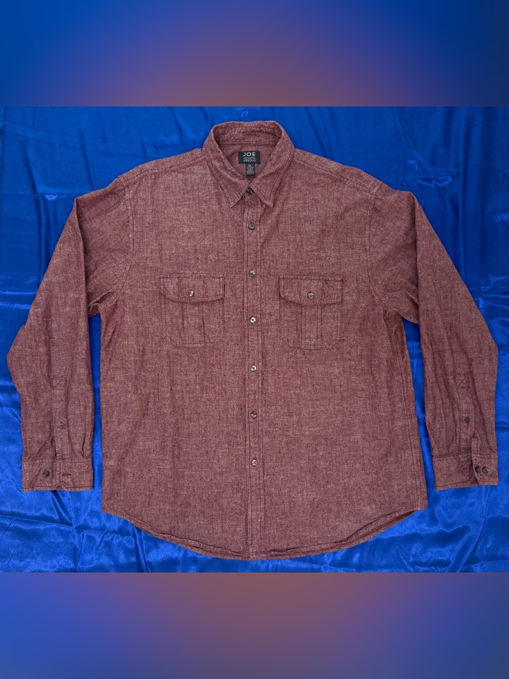 Joseph Abboud JOE Maroon Burgundy Wine Men’s Long-Sleeve Button-Down Shirt XL